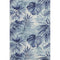 5' X 8' Blue And Ivory Floral Washable Area Rug With UV Protection