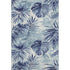 5' X 8' Blue And Ivory Floral Washable Area Rug With UV Protection