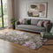 5' X 8' Brown And Pink Floral Washable Area Rug With UV Protection