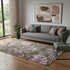 5' X 8' Brown And Pink Floral Washable Area Rug With UV Protection