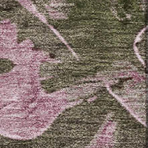 8' X 10' Brown And Pink Floral Washable Area Rug With UV Protection