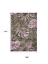 9' X 12' Brown And Pink Floral Washable Area Rug With UV Protection