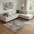 9' X 12' Brown And Pink Floral Washable Area Rug With UV Protection
