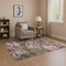 9' X 12' Brown And Pink Floral Washable Area Rug With UV Protection