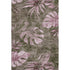 9' X 12' Brown And Pink Floral Washable Area Rug With UV Protection