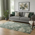 5' X 8' Fern Green And Sage Floral Washable Area Rug With UV Protection