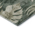 8' Fern Green And Sage Floral Washable Round Rug With UV Protection