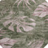 8' Olive Green And Blush Floral Washable Round Rug With UV Protection