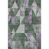 5' X 8' Emerald And Purple Geometric Washable Area Rug With UV Protection