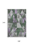 9' X 12' Emerald And Purple Geometric Washable Area Rug With UV Protection