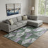 9' X 12' Emerald And Purple Geometric Washable Area Rug With UV Protection