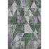 9' X 12' Emerald And Purple Geometric Washable Area Rug With UV Protection