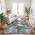 9' X 12' Emerald And Purple Geometric Washable Area Rug With UV Protection