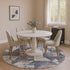 8' Gray And Beige Geometric Washable Round Rug With UV Protection