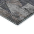 8' Gray And Beige Geometric Washable Round Rug With UV Protection