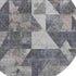8' Gray And Beige Geometric Washable Round Rug With UV Protection