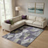 9' X 12' Purple And Beige Geometric Washable Area Rug With UV Protection