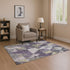 9' X 12' Purple And Beige Geometric Washable Area Rug With UV Protection