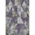 9' X 12' Purple And Beige Geometric Washable Area Rug With UV Protection