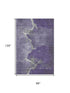8' X 10' Purple And Beige Abstract Washable Area Rug With UV Protection