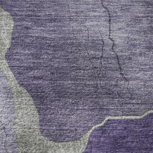 8' X 10' Purple And Beige Abstract Washable Area Rug With UV Protection