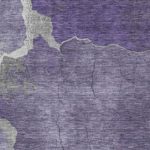 8' X 10' Purple And Beige Abstract Washable Area Rug With UV Protection
