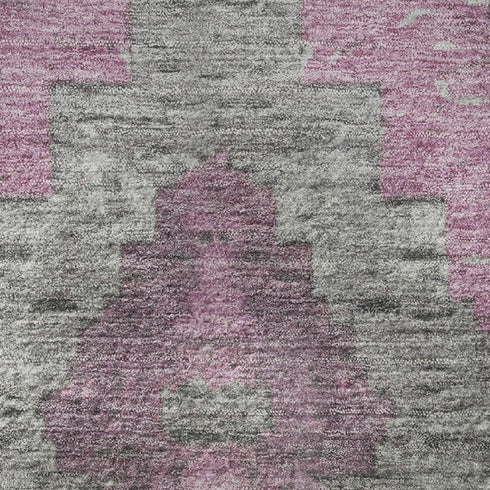 5' X 8' Blush Charcoal And Gray Diamond Washable Area Rug With UV Protection