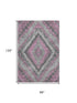 8' X 10' Blush Charcoal And Gray Diamond Washable Area Rug With UV Protection
