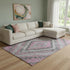 8' X 10' Blush Charcoal And Gray Diamond Washable Area Rug With UV Protection