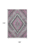 9' X 12' Blush Charcoal And Gray Diamond Washable Area Rug With UV Protection
