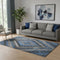5' X 8' Blue Charcoal And Gray Diamond Washable Area Rug With UV Protection