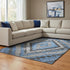8' X 10' Blue Charcoal And Gray Diamond Washable Area Rug With UV Protection