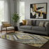 5' X 8' Gold Charcoal And Gray Diamond Washable Area Rug With UV Protection