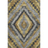 5' X 8' Gold Charcoal And Gray Diamond Washable Area Rug With UV Protection