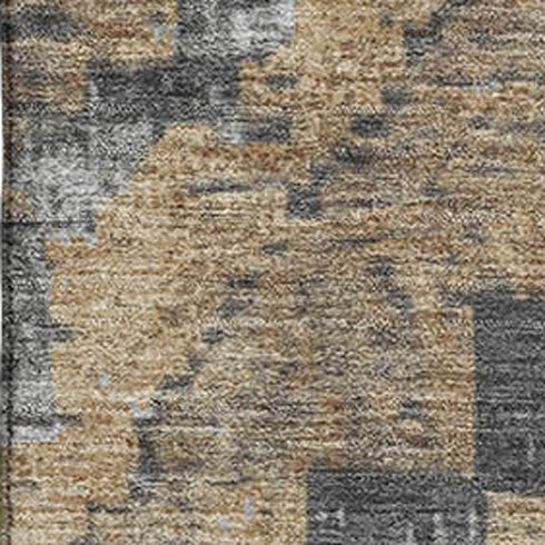 5' X 8' Khaki Charcoal And Gray Diamond Washable Area Rug With UV Protection