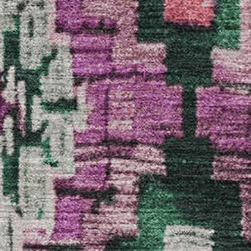 5' X 8' Blush Green And Ivory Ikat Washable Area Rug With UV Protection