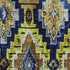 5' X 8' Navy Blue Gold And Beige Ikat Washable Area Rug With UV Protection