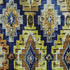 5' X 8' Navy Blue Gold And Beige Ikat Washable Area Rug With UV Protection