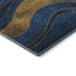 5' X 8' Blue And Gold Abstract Washable Area Rug With UV Protection