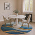 8' Blue And Gold Abstract Washable Round Rug With UV Protection