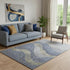5' X 8' Denim Blue And Gray Abstract Washable Area Rug With UV Protection