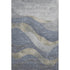 5' X 8' Denim Blue And Gray Abstract Washable Area Rug With UV Protection