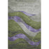 8' X 10' Olive Green And Purple Abstract Washable Area Rug With UV Protection