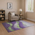 9' X 12' Purple And Green Abstract Washable Area Rug With UV Protection