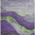 9' X 12' Purple And Green Abstract Washable Area Rug With UV Protection