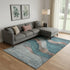 9' X 12' Teal And Taupe Abstract Washable Area Rug With UV Protection