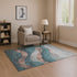 9' X 12' Teal And Taupe Abstract Washable Area Rug With UV Protection