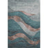 9' X 12' Teal And Taupe Abstract Washable Area Rug With UV Protection