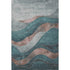 9' X 12' Teal And Taupe Abstract Washable Area Rug With UV Protection