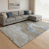 8' X 10' Taupe And Blue Abstract Washable Area Rug With UV Protection